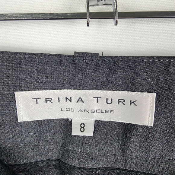 Trina Turk Straight Leg Wool Blend Button Detail Pants Size 8 - Picture 6 of 7